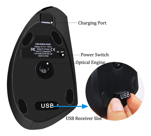 Mais E Melhores Mouses Verticais De Mouse Sem Fio Ergonômico