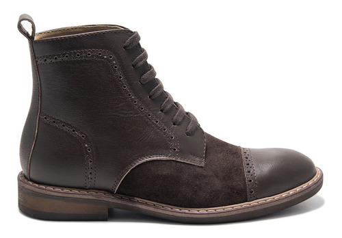 Botas Para Hombre En Cuero Y Gamuza Café