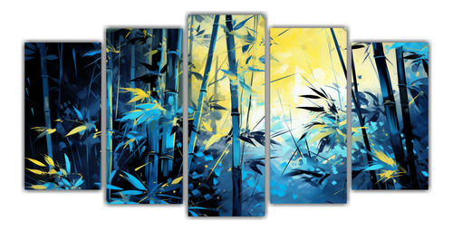 150x75cm Cuadro Cinco Artes Conceptuales De Bambú En Colore