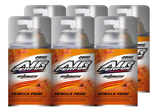 Aromatizante Automático En Aerosol Vainilla 185grs Pack 6un