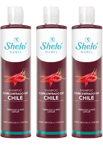 3 Pack Shampoo Concentrado De Chile Shelo