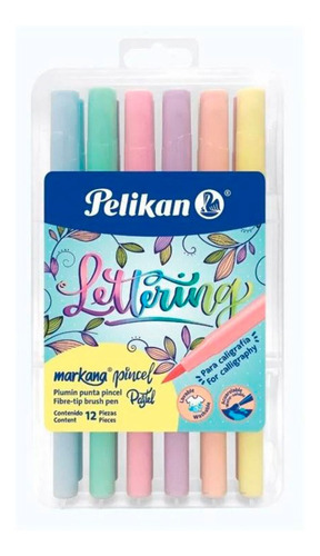 Marcadores Markana Punta Pincel Pastel 12u Lettering Pelikan