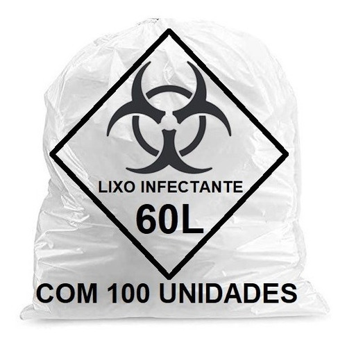 Imagem 1 de 3 de Sacos De Lixo Infectante Hospitalar 60 Litros 300 Unidades