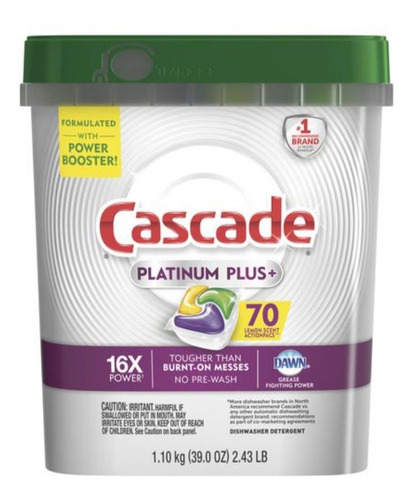 Lavavajillas Cascade Platinum Plus Detergente 70 Cápsulas