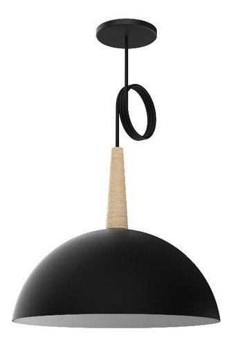 Colgante Bell 04 Negro Ø20cm E27 Madera Spotsline 