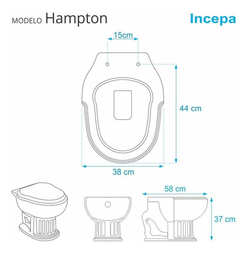 Imagem 2 de 4 de Tampa De Vaso Hampton Biscuit Para Bacia Incepa Laufen 6lpf