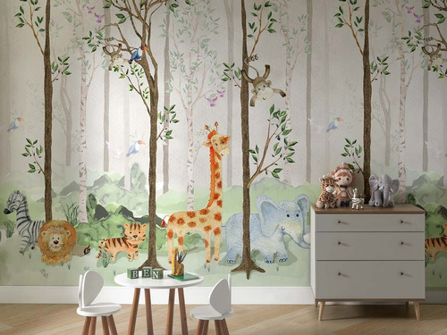 Tecido De Parede Painel Kids 2,90m X 3,20m - Floresta