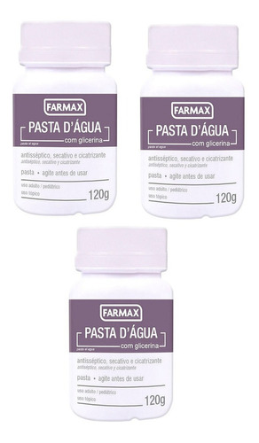  Pasta D'agua Kit C/3 Pastosa Cremosa Branca Com Zinco Oferta