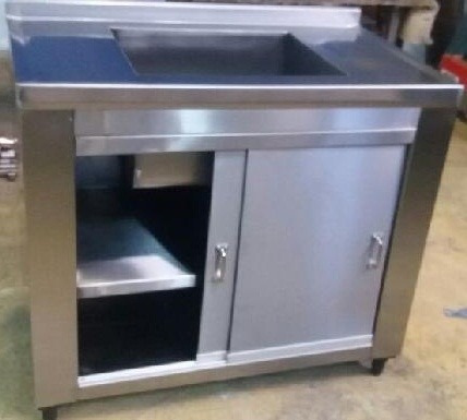 Pia Em Aço Inox 430 Gabinete 1.20x60x90 Com 1cuba 50x50x20