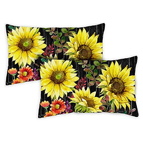 Juego De 2 Fundas De Almohada Girasoles Flor De Otoño,...