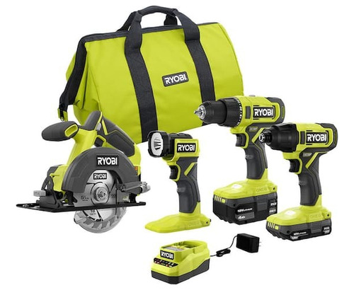  Kit Ryobi One+ 18v Combo De 4 Herramientas Pcl1400k2