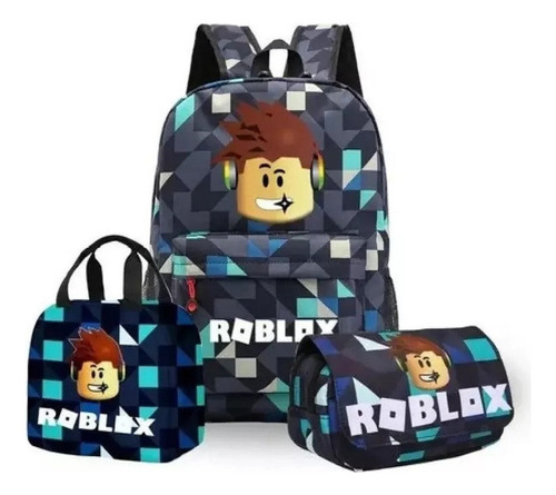 Mochila Escolar Roblox, Lancheira, Mochila Cor A