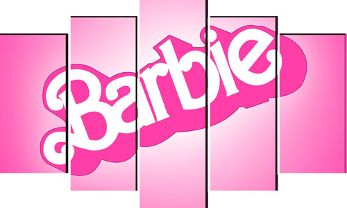 Cuadro Decorativo 5 Piezas Barbie La Pelicula Muñeca Logo 