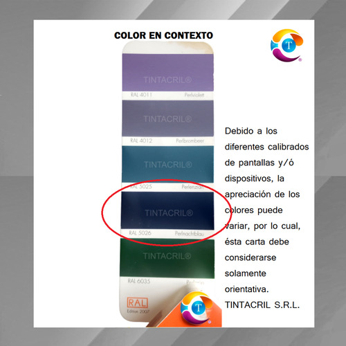 Pintura Bicapa Ral 5026 X 3.6 Lts. Azul Noche Perlado