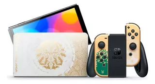 Console Nintendo Switch Oled Zelda Tears Of The Kingdom Cor Dourado