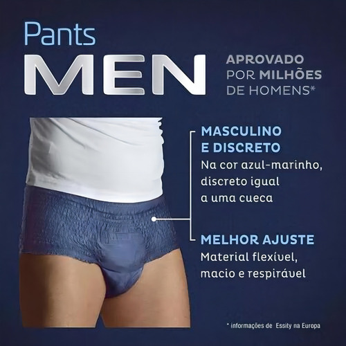 Calça Fralda Geriátrica Masculina Tena Pants Roupa Intima Tamanho G/EG