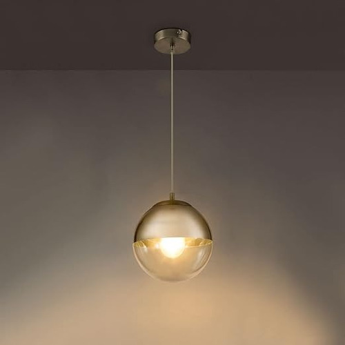 Lampara Colgante Esfera Dorado Cristal Moderna Minimalista Dorado