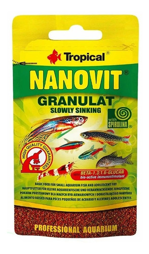 Tropical Nanovit 10g Ração Granulada P/ Peixes Pequenos