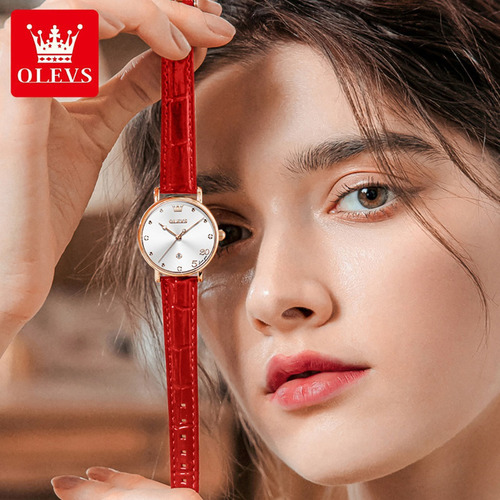 Reloj De Cuarzo Simple Olevs Calendar Diamond