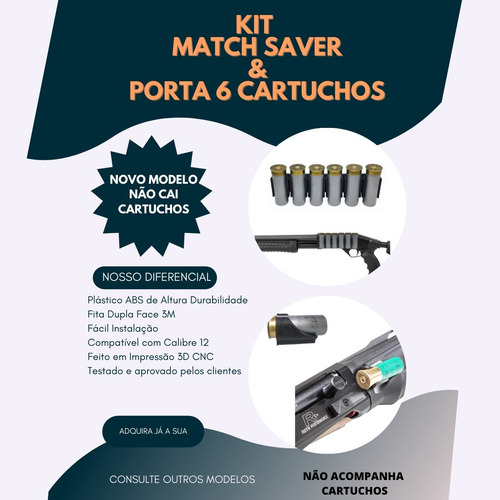 Porta Munição E Match Saver Calibre 12 Capacidade 6 Cartucho