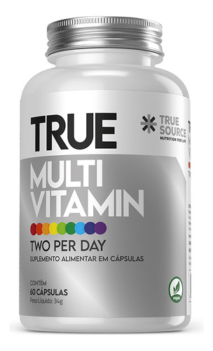Multi Vitamin Two Per Day True Source 60 Cap Sem Sabor