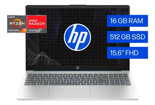 Notebook Hp 15-fc0272la Amd Ryzen 7-7730u 16gb Ram 512gb Ssd Windows 11 Home Azul Claro De Luna