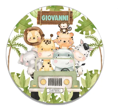comprar Banner Imprimible Safari Circular 1 Mt. Personalizado