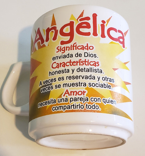Taza De Ceramica Con Nombre  Angélica 
