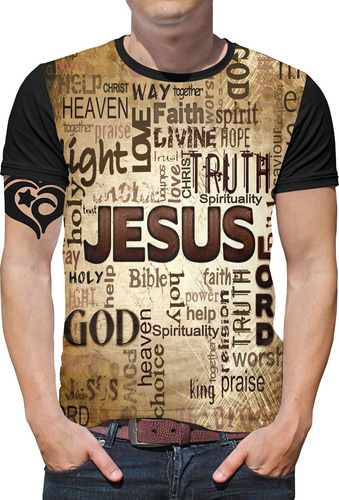 Camiseta Jesus Plus Size Gospel Criativa Masculina Roupa Am