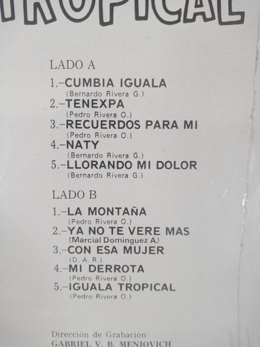 Disco Lp Iguala Tropical Cumbia Mexicano 80' (Usado)