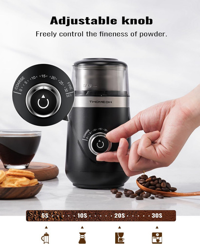 Molinillo De Café Twomeow, Molinillo Eléctrico Ajustable Con