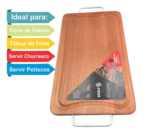 Imagem 4 de 7 de Tabua De Carne Para Churrasco Madeira Alça Lateral Cozinha