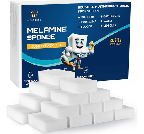 Esponjas Mágicas De Melamina Blanca 3.9 X 2.7 X 1.2 Pulgadas
