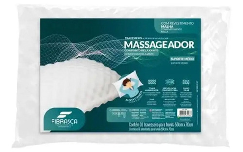 Almohada Masajeador Fibrasca Blanca 42 X 65 Cm 