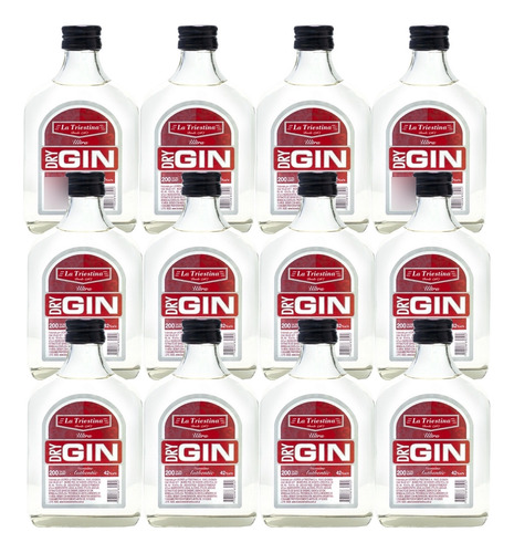 Gin Licor Mini Petaca 200m Estilo Dry Caja X12u Fabricante 