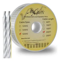 Comprar Cable Plano De Altavoz De 200 Pies Calibre 16 Awg Cobre Puro