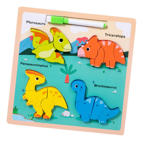 Rompecabezas De Madera Forma De Dinosaurio Dinosaurio
