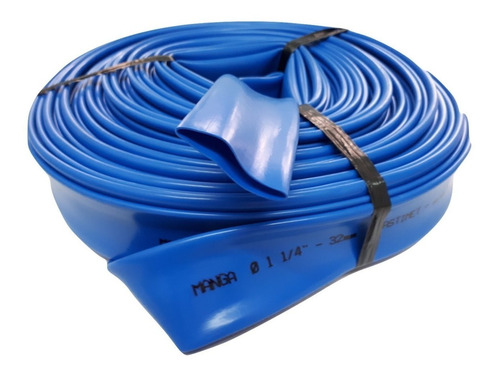 Manga Para Riego Desagote Plana Azul 1 1/4 PuLG X 50 Mts