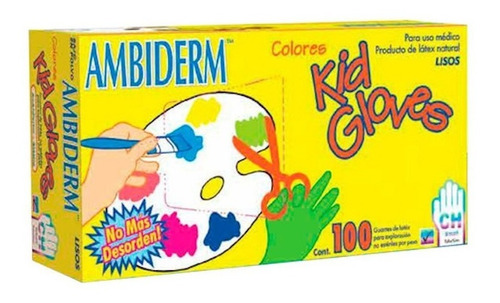 Guantes Kids Gloves Ambiderm Colores Talla Ch 100pz