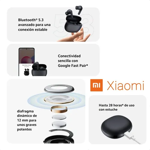 Audifonos Xiaomi Redmi Buds 4 Active Negro