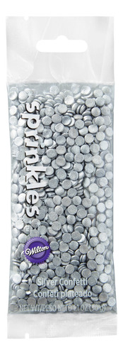 Sprinkles Confetti Plateado De Dulce 30g Granillo Color Plata Wilton