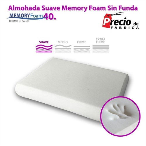 Almohada Suave Memory Foam Sin Funda