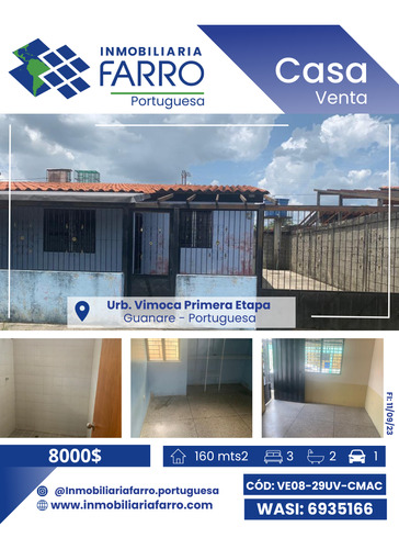 Casa En Venta Urbanización Vimoca Primera Etapa Ve08-29uv-mamc