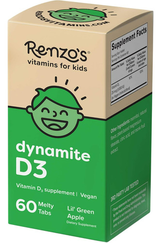 Vitamina D3 Vegana Niños , Sin Azúcar, Mini Gragea