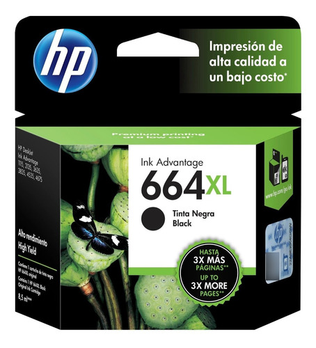 Cartucho De Tinta Hp 664xl Negra Original 