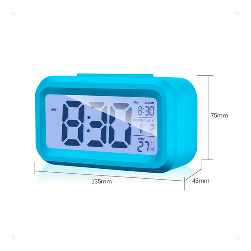 Reloj de mesa despertador LCD Smart Optical color azul