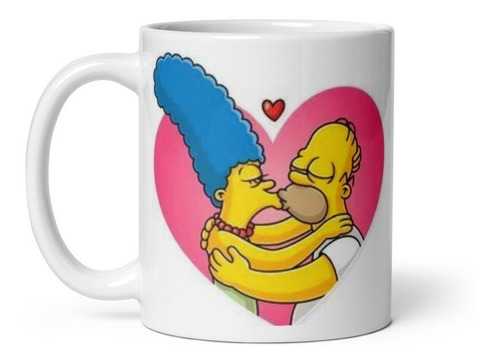 Los Simpsons Taza Dia Enamorados Homero Simpson Y Marge #03