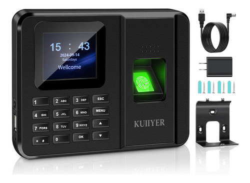 Reloj Checador Huella Biométrico Digital Kuiiyer Soporte Para 12 Idiomas Y Voz Aisoporte Para El Reconocimiento De Huellas Dactilares Reconocimiento De Pin Soporte Para Exportar Datos Por Usb