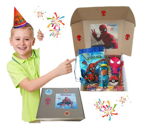 Box Caja Sorpresa Spiderman, Regalo Infantil A Domicilio 