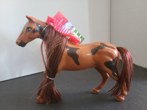 Caballo De Plastico Con Pelo